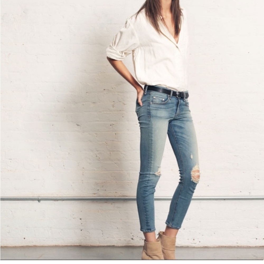 Rag & Bone wembly capri distressed jeans
